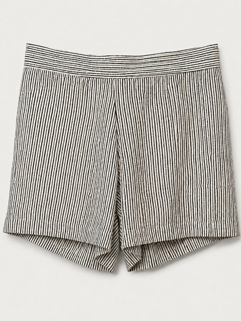 Max Studio Black White Textured Dotted Stripe Pull On Shorts 1X